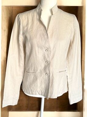 🆕 Eileen Fisher Linen Embroidered Blazer Jacket